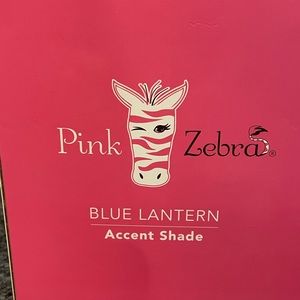 Pink Zebra Blue lantern shade